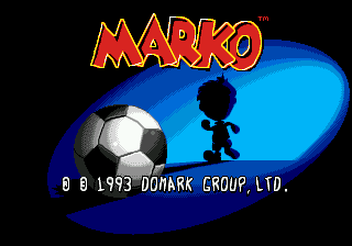 Marko title screen for Sega Genesis